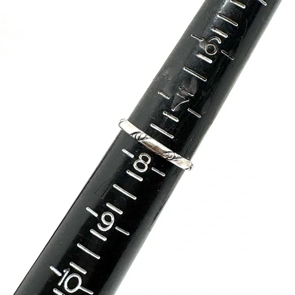 Sterling Silver Stacking Rings Dainty Bands Filigree Floral Size 7 1/2 to 7 3/4 - Picture 10 of 13